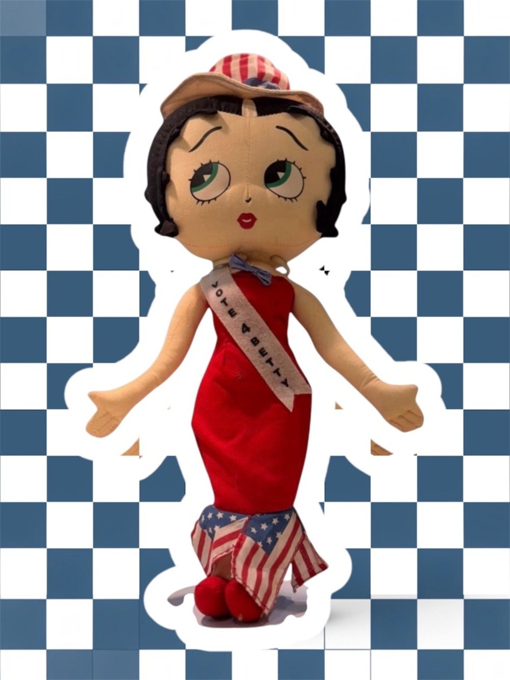 Vintage “Vote 4 Betty” Patriotic Betty Boop Doll - Adorable Collectible!